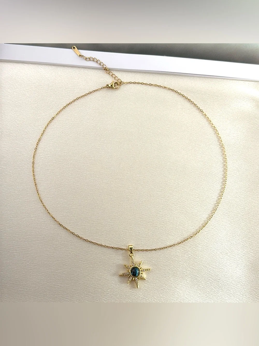 CZ Sun Pendant Necklace for Women